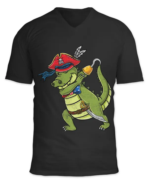 Crocodile Lover Dabbing Pirate Crocodile Patriotic Halloween