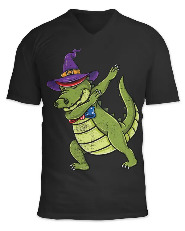Crocodile Lover Dabbing Witch Crocodile Patriotic Halloween