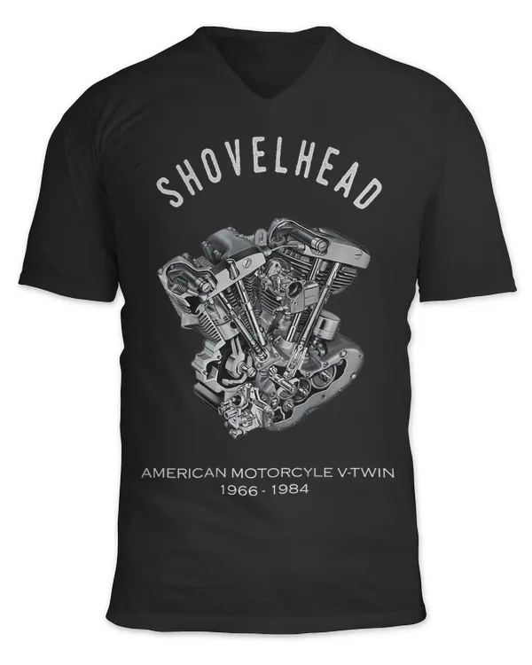 Motocross Biker Vintage HD Motorcycle VTwin ShovelHead Engine Drawing Biker