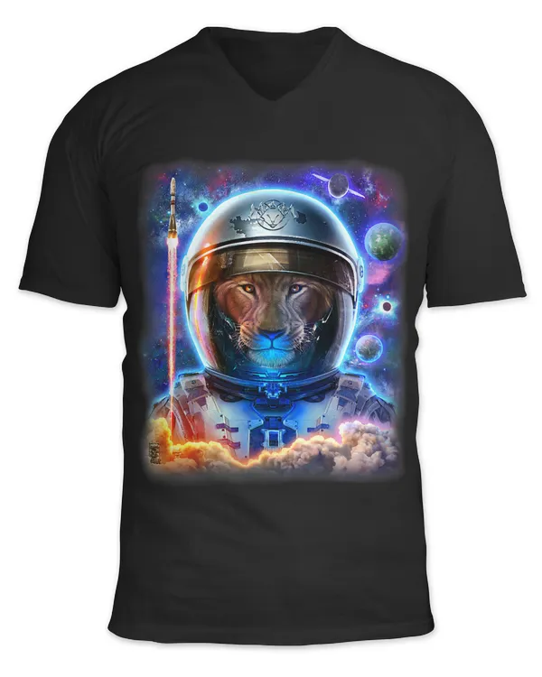 Astronaut Lion on Space Shuttle to Explore the Universe