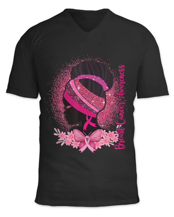 October Breast Cancer Awareness Black Women Butterfly