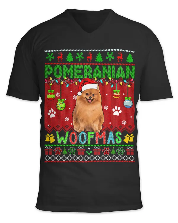 Pomeranian Christmas Woof Santa Pomeranian Dog Lover Owner 29