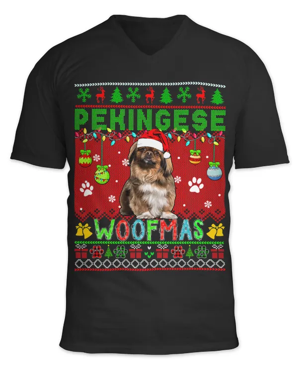 Pekingese Christmas Woof Santa Pekingese Dog Lover Owner 47