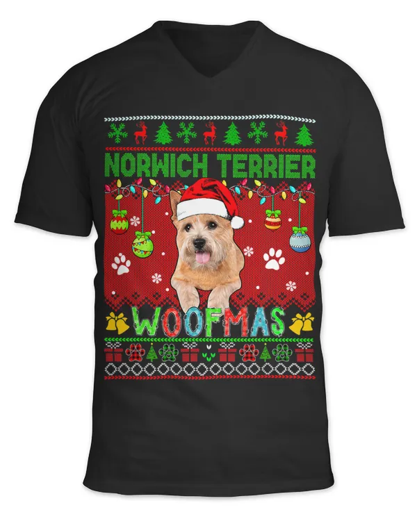 Norwich Terrier Christmas Woof Santa Norwich Terrier Lover 43