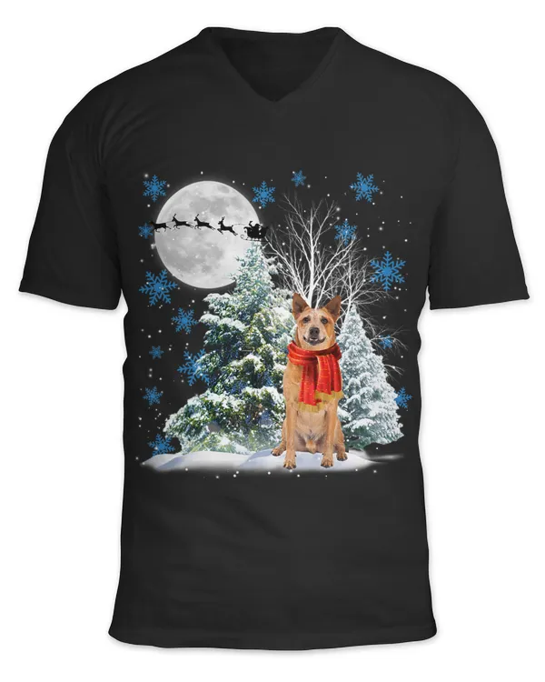 Australian Cattle Under Moonlight Snow Christmas Pajama 128