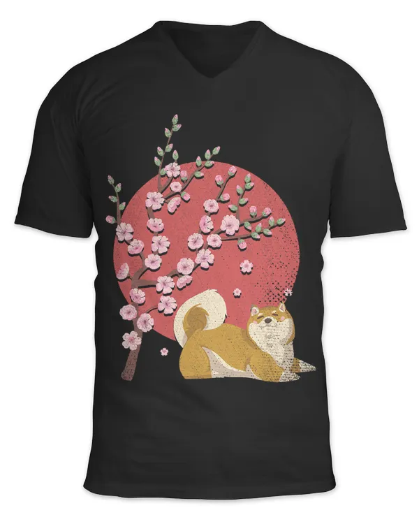 Sakura Japanese Anime Cherry Blossom Cute Dog Shiba Inu
