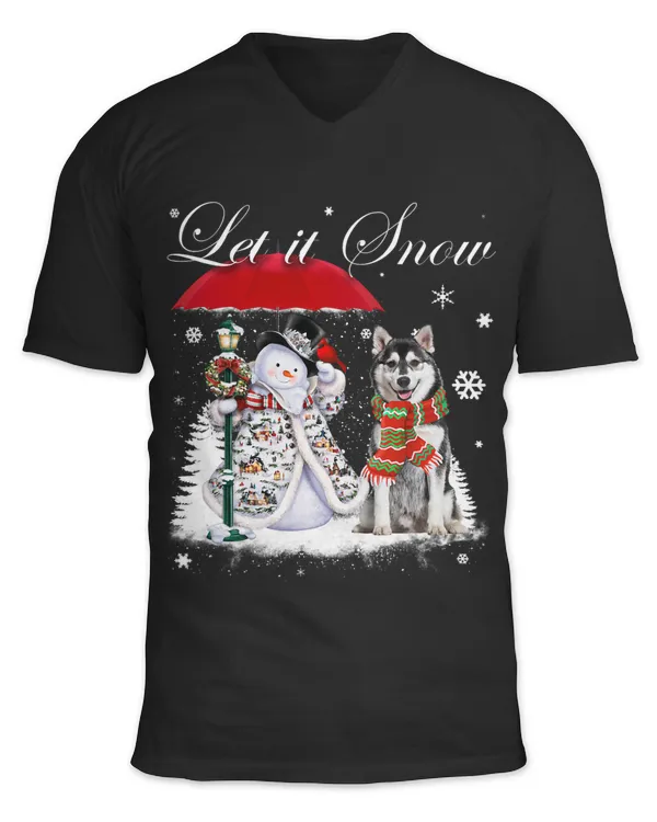 Siberian Husky Santa Dog Christmas Snowman Xmas Pajama 341