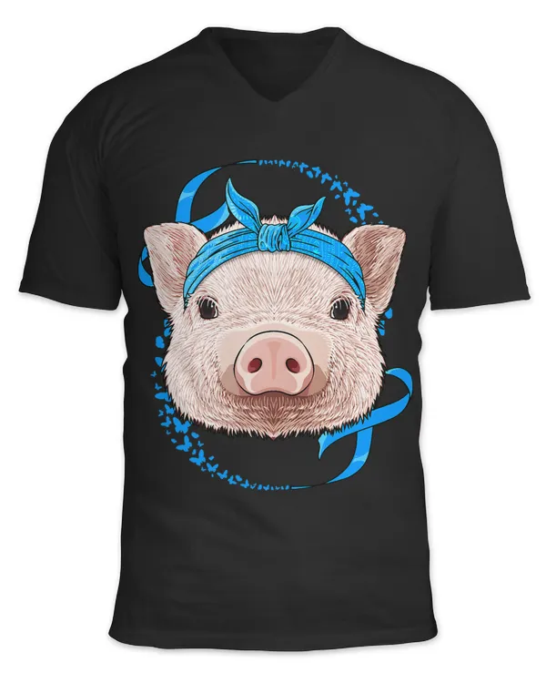 Pig Diabetes Awareness Blue Bandana T1D Survivor 329