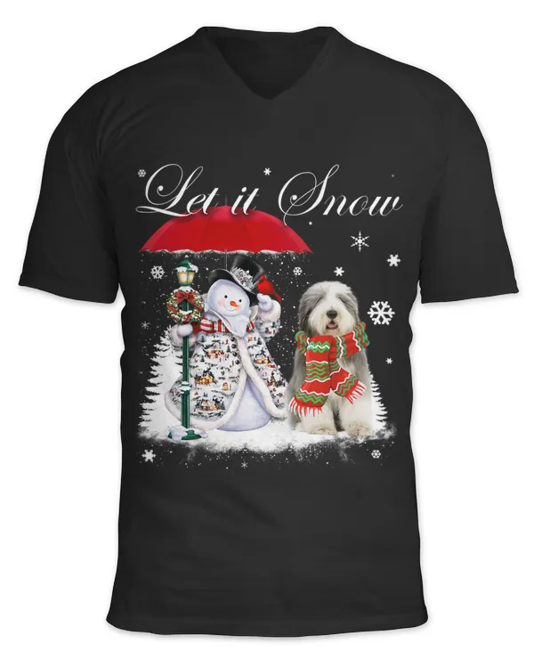Old English Sheepdog Santa Dog Christmas Snowman Xmas Pajama 391
