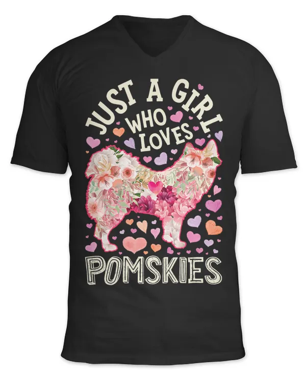 Pomsky Just A Girl Who Loves Pomskies Dog Flower Cute Floral 138