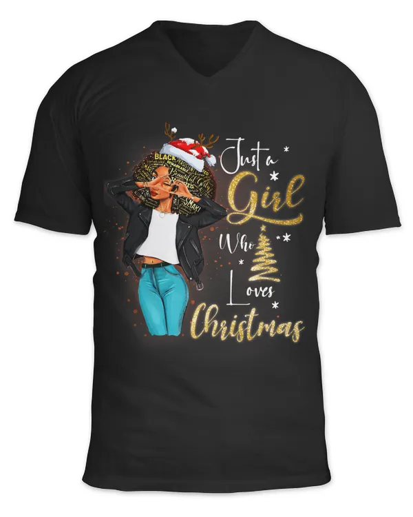 Funny Black Mrs Santa Just A Girl Who Loves Christmas 306