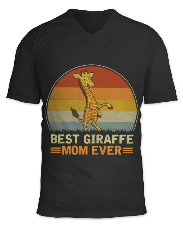 Womens Best Giraffe Mom Ever Retro Vintage Giraffe Lover Mommy