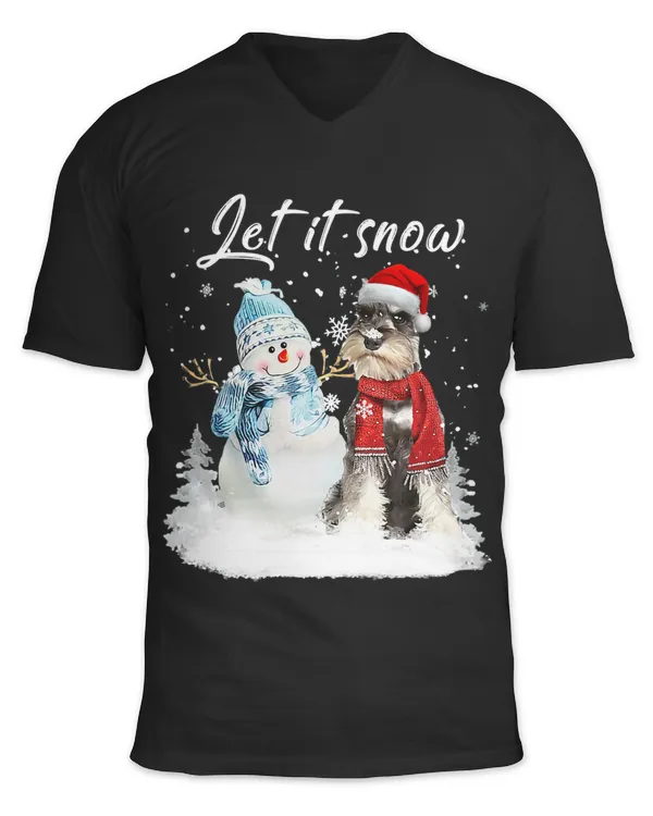 Schnauzer Santa Dog Christmas Snowman Xmas Pajama 303