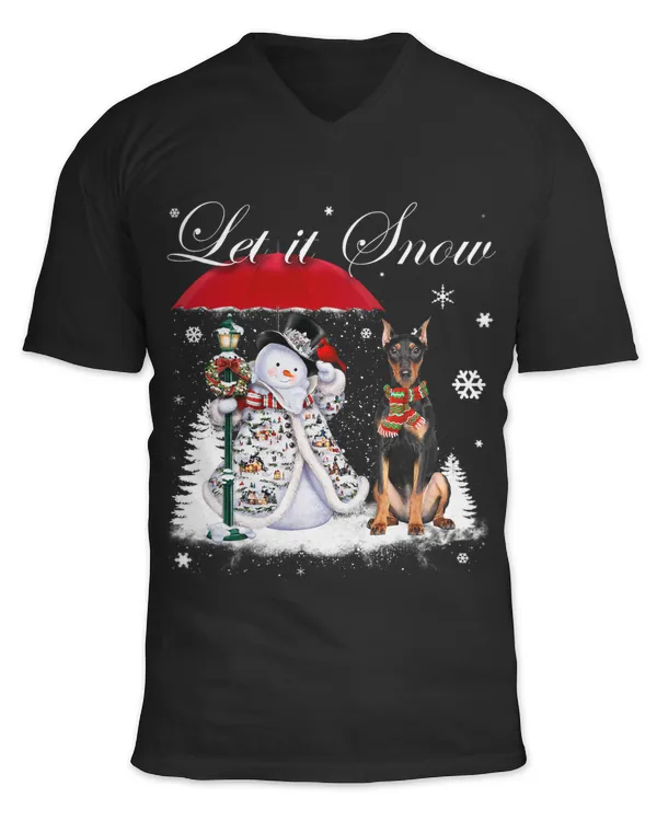 German Pinscher Santa Dog Christmas Snowman Xmas Pajama 334