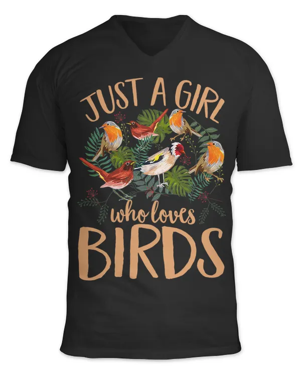 Womens Birding Just A Girl Who Loves Birds Cute Bird Lover