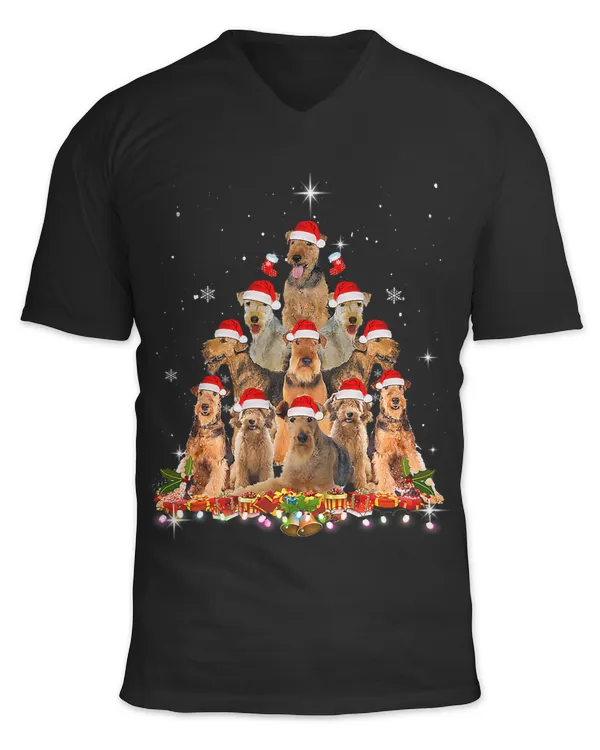 Airedale Terrier Christmas Tree Dog Santa Xmas Funny Pajamas247