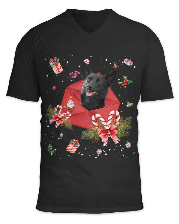 Australian Kelpie Dog In Christmas Card Ornament Pajama Xmas425