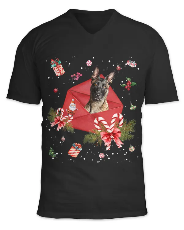 Belgian Malinois Dog In Christmas Card Ornament Pajama Xmas434