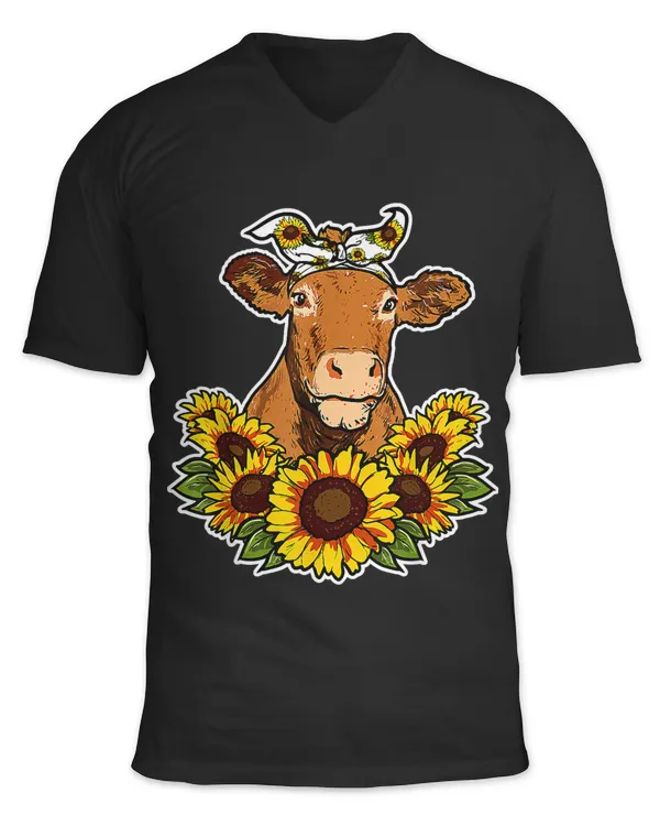 Cute Cow Farmer Gift Sunflower Decor Cow 560