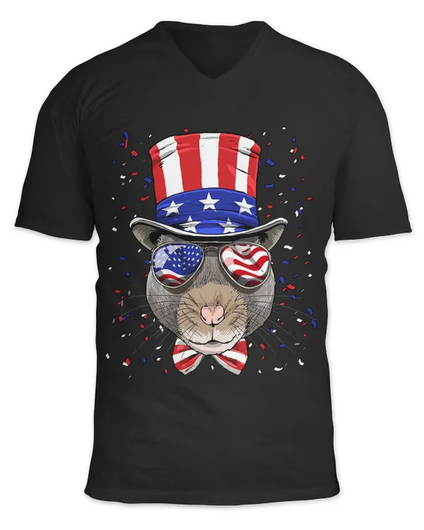 4th of July Patriotic Rat Mouse Merica USA Flag Rat Lover 227