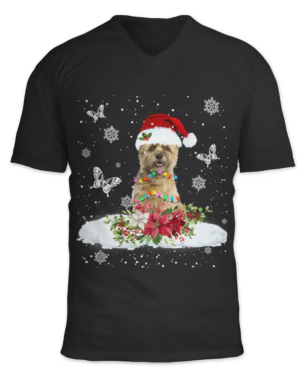 Cairn Terrier Snowly Christmas Tree Lights Pajama Dog Xmas 265