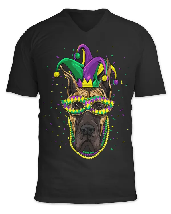 Great Dane Dog Lover Cute Mardi Gras Carnival Jester