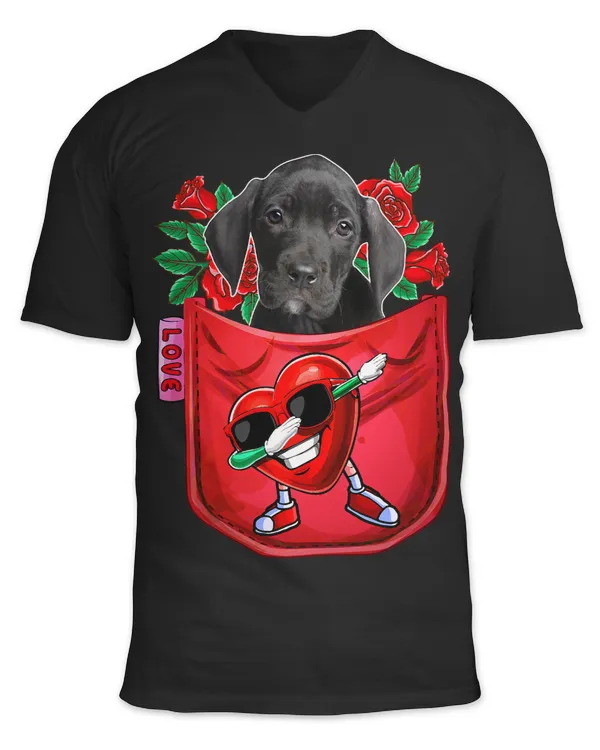 Great Dane In Pocket Dabbing Heart Sunglasses Valentine