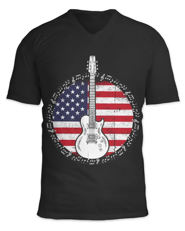 Guitar 4th of July Gift American Flag USA Country Music