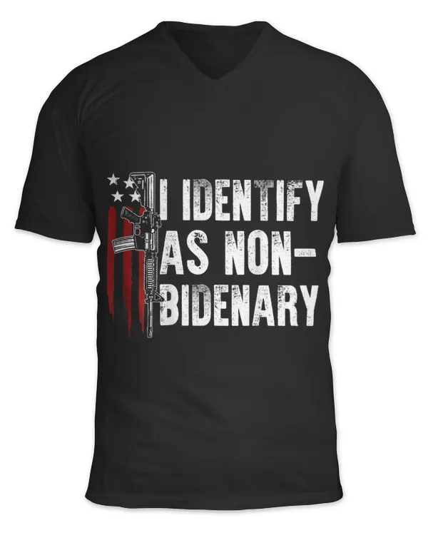 Gun American Flag I Identify As NonBidenary (on back)