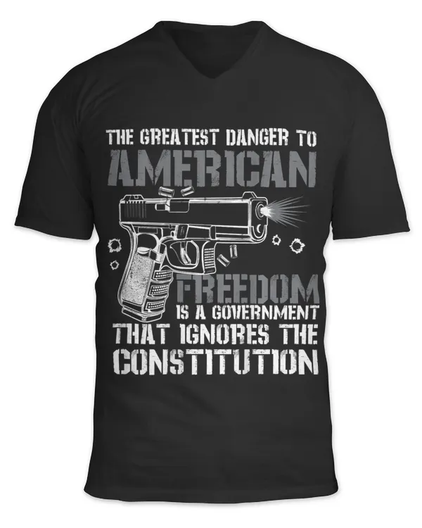 Gun Flag American Freedom Government Womens Mens (on back)