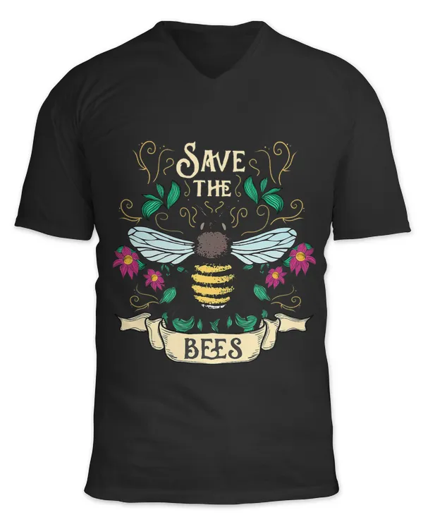 Floral Save The Bees Art For Beekeepers