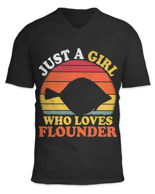 Flounder Fish Vintage Just A Girl Who Loves Flounder