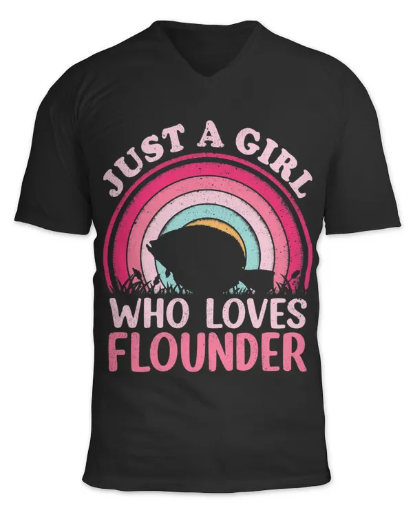Flounder Fish Vintage Retro Just A Girl Who Loves Flounder