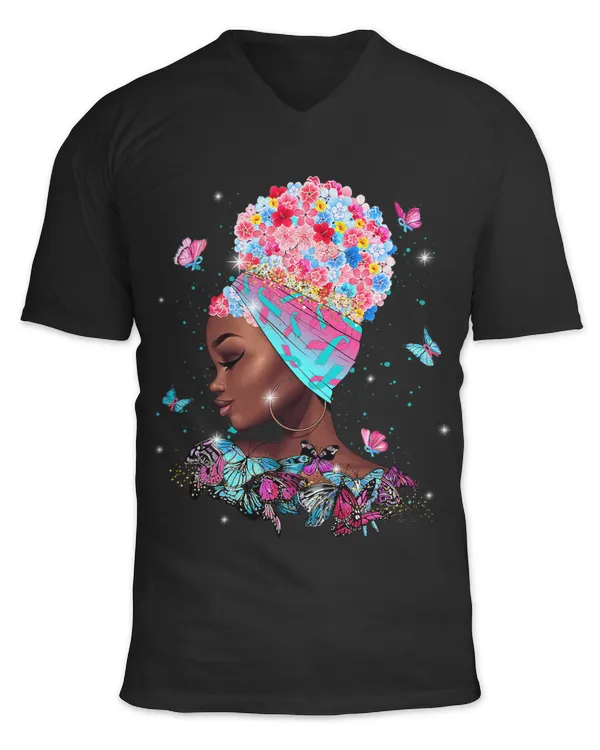 Afro Black Women Butterfly Pregnancy Infant Loss Awareness