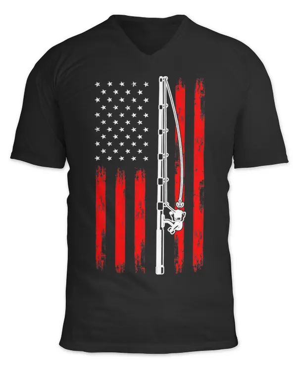american flag patriotic fisherman fishing fishing rod