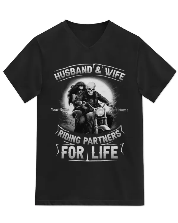 Husband And Wife Riding Partners For Life - Personalized Matching Shirts, Gifts For Husband, Gifts Idea For Husband