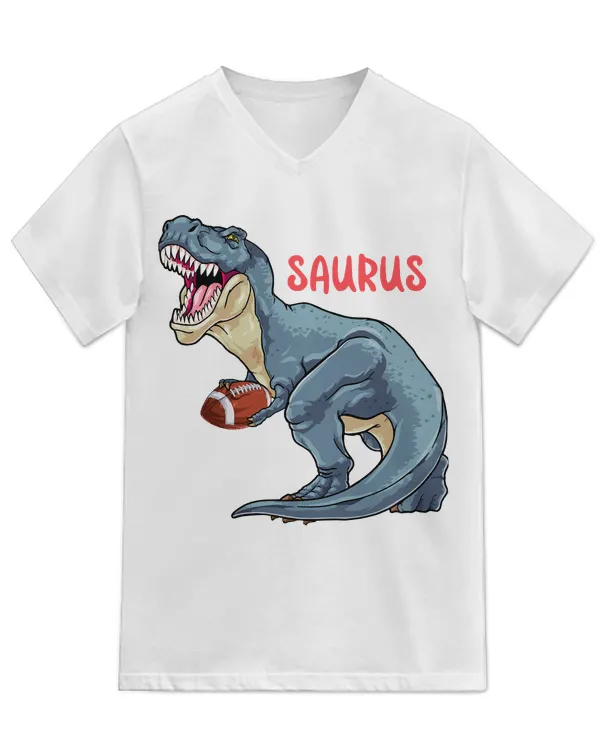 Football Dinosaur T- Shirt Football Dinosaur T Rex Funny Football Saurus Rugby Player T- Shirt