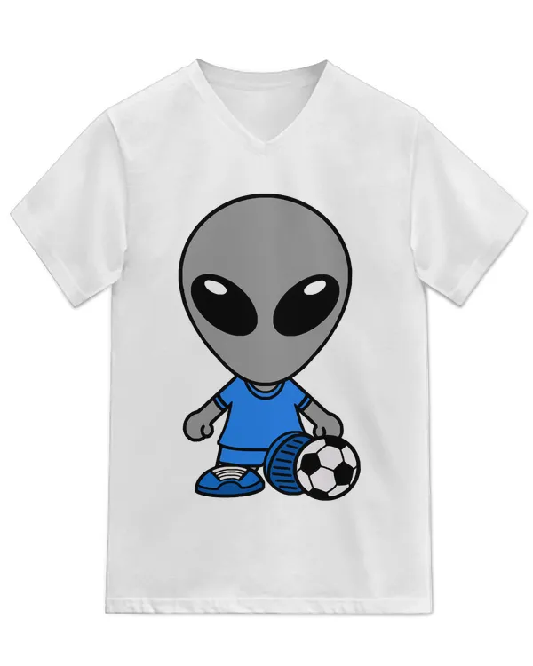 Football T- Shirt Soccer Football Gray Alien Extraterrestrial T- Shirt