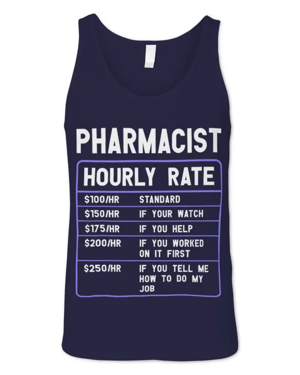 Cute Pharmacist Hourly Rate Funny Pharmacy - Unisex Jersey Tank Unisex Jersey Tank