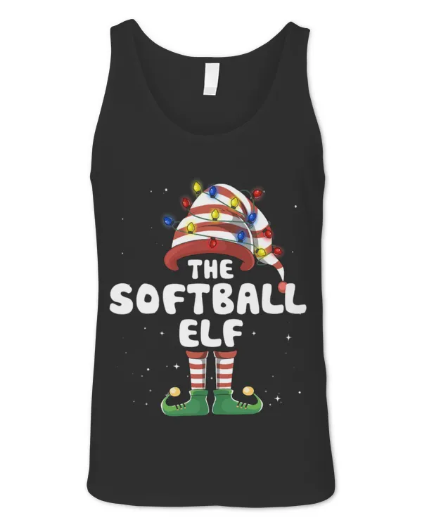 Cute Softball Elf Lights Matching Family Christmas Group Pajamas Cute Softball Elf Lights Matching Family Christmas Group Pajamas