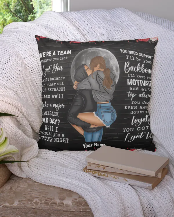 We're A Team Couples Personalized Pillow, Gifts For Boyfriend, Gifts Idea For Boyfriend