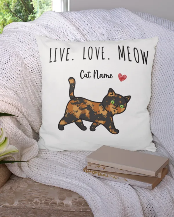 Walking Cat Personalized Pillow, Gift For Dad, Gift For Mom, Gift For Cat Lover