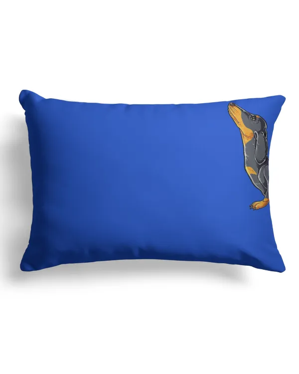 Dachshund Yoga T shirt Namaste Spiritual Meditation Chakra - Canvas Pillow (Dual Sided) 13x19" Canvas Pillow (Dual Sided) 13x19"