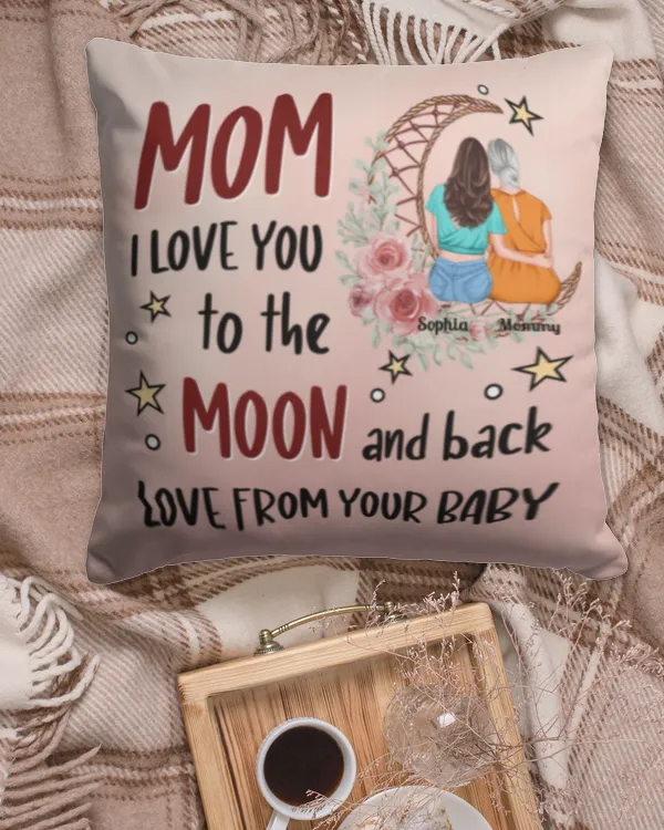 Love You To The Moon And Back - Personalized Pillow (Insert Included) - Gifts For Daughter, Gifts Idea For Daughter