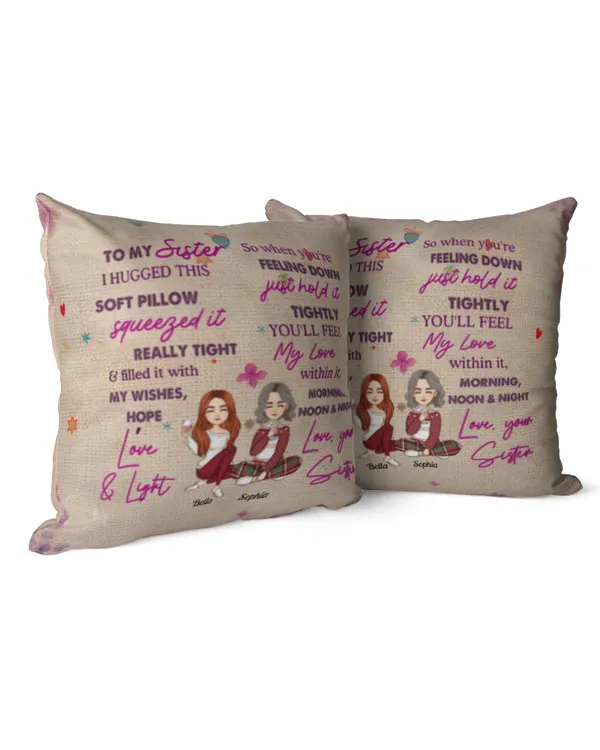 Hug From Sister - Personalized Pillow, Gifts for Sister, Gift idea for Sister