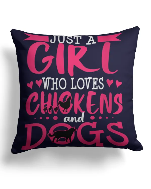 Womens Chicken Dog Mom Funny Farmer Women Wife Christmas Gift VNeck TShirt - Cotton Drill Pillow (Dual Sided) Cotton Drill Pillow (Dual Sided)