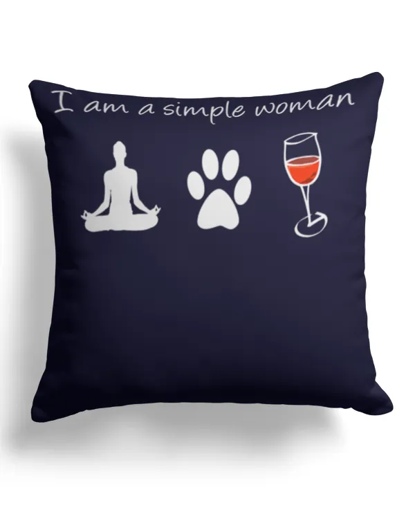 Womens Yoga Dog Wine Shirt Funny Yoga Dog Lover Wine Lover Gift Tank Top - Cotton Drill Pillow (Dual Sided) Cotton Drill Pillow (Dual Sided)