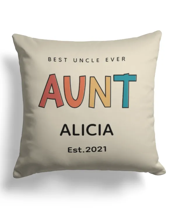 Personalized Aunt Retro Gift Best Auntie Ever Cute Throw Pillow, Gifts for Auntie, Gift idea for Auntie