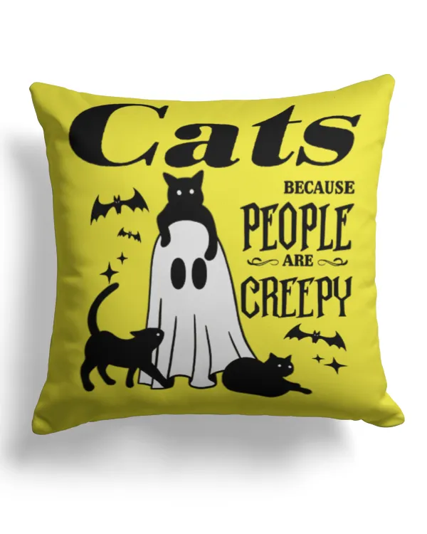 Cats because people - Cotton Drill Pillow (Dual Sided) Cotton Drill Pillow (Dual Sided)