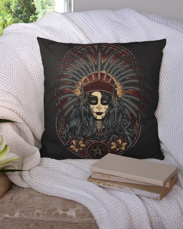 Classic Cotton Drill Pillow Women skull